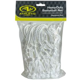 Athletic Works Regulation Size Heavy Duty Basketball Net, White, Polyester, 6.9 oz (Pack of 6)