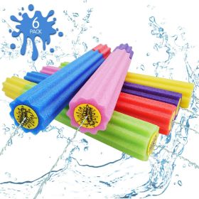 Water spray gun children's immersion gun; 6-piece safety foam noodle pump action outdoor spray gun; suitable for swimming pool/beach/yard/party g