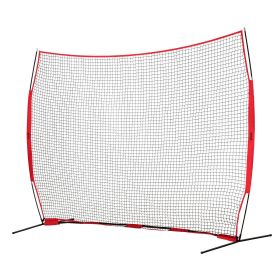 VEVOR Barricade Backstop Net, 12x9 ft Ball Sports Barrier Netting, Portable Practice Equipment with Carry Bag
