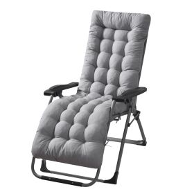 66.92x22.04in Thickened Chaise Lounger Cushion Recliner Rocking Chair Sofa Mat Deck Chair Cushion (Option: CushionProGrey)