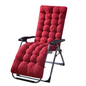 71x22in Chaise Lounger Cushion Recliner Rocking Chair Sofa Mat Deck Chair Cushion (Option: CushionPlusRed)